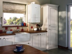 picture of a boiler fitted in a kitchen